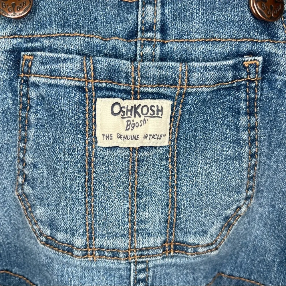 Oshkosh B'gosh Girls Denim Floral Trim Shortalls Overalls Girls Size 4T